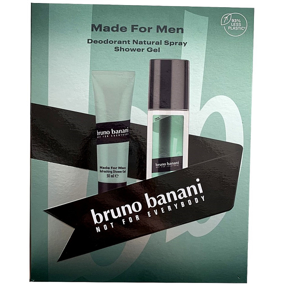 Bruno Banani Made parfumovaný dezodorant sklo pre mužov 75 ml + sprchový gél 50 ml, darčeková sada pre mužov