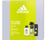 Adidas Pure Game voda po holení 100 ml + dezodorant v spreji 150 ml + sprchový gél 250 ml, kozmetická sada pre mužov