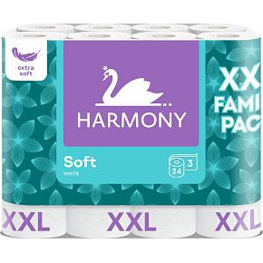 Harmony Soft Family Pack 3vrstvový toaletný papier, 24 rolí, 15,7 m rolka