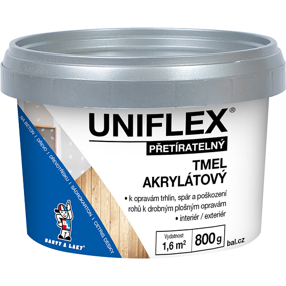 Uniflex akrylátový tmel na sadrokartón, zdivo a drevo, 800 g