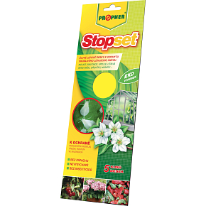 Stopset žlté lepové dosky na pilatky, 25 × 10 cm, 5 ks