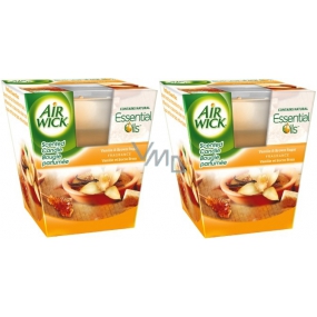 Air Wick Essential Oils Infusion Vanilla & Brown Sugar vonná sviečka v skle 2 x 105 g