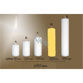 Lima Sviečka hladká žltá valec 60 x 220 mm 1 kus