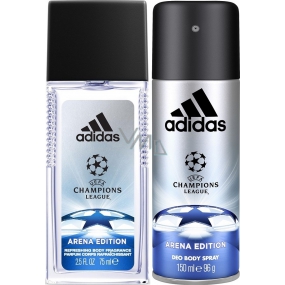 Adidas UEFA Champions League Arena Edition dezodorant sprej pre mužov 150 ml + parfumovaný deodorant sklo 75 ml, duopack