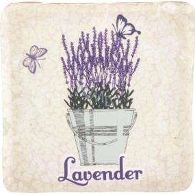 Bohemia Gifts Lavender kvetináč s motýľmi dekoratívnou Kachlík 10 x 10 cm