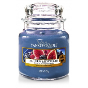 Yankee Candle Mulberry & Fig Delight - Lahodné moruše a figy vonná sviečka Classic malá sklo 104 g