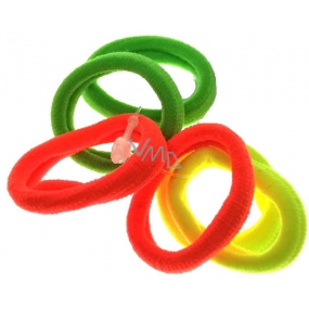 Vlasová gumička neón žltá, zelená, oranžová 3 x 0,8 cm 6 kusov