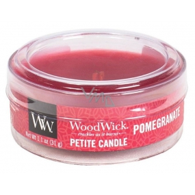 Woodwick Pomegranate - Granátové jablko vonná sviečka s dreveným knôtom petite 31 g