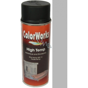 Color Works High Temp 918551 strieborný žiaruvzdorný lak na povrchy 400 ml