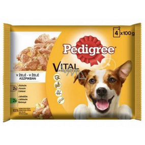 Pedigree Vital Protection s kuracím mäsom, s jahňacím mäsom v želé kapsička 4 x 100 g