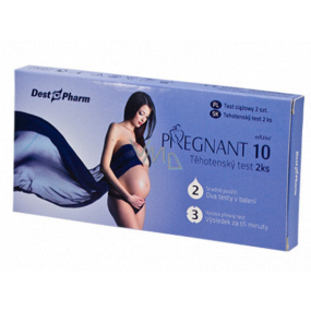 Pregnant 10 Tehotenský test vysoko presný s extra citlivosťou 10mlU/ml pre včasné zistenie tehotenstva 2 kusy