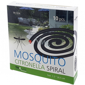 Mosquito Repellent Incense spiral repelentný špirála s citronelou proti komárom 1,5 x 26,5 cm 10 kusov TR C356
