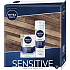 Nivea Men Sensitive voda po holení 100 ml + pena na holenie 200 ml, kozmetická sada pre mužov
