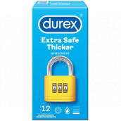 Durex Extra Safe Thicker latexový kondóm, silnejší, nominálna šírka: 56 mm 12 kusov