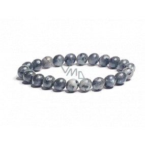 Labradorit čierny náramok elastický prírodný kameň, guľôčka 8 mm / 16-17 cm, kameň premeny