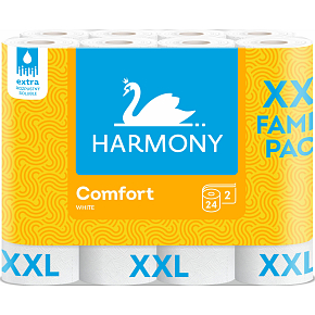 Harmony Comfort XXL 2-vrstvový toaletný papier, 24 rolí, 18,2 m rola