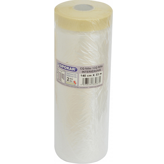 Spokar CQ fólia s papierovou páskou, 140 cm × 33 m