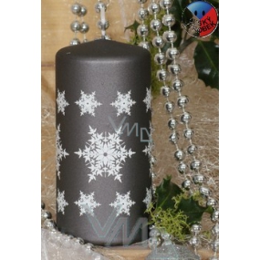 Lima Snowflake sviečka šedá valec 60 x 120 mm 1 kus