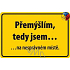 Nekupto Humorná ceduľka Premýšľam, teda som 15x10 cm 1 kus