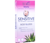 Victoria Beauty Sensitive depilačné voskové pásiky na telo a nohy 20 kusov a obrúsky 2 kusy