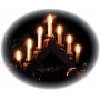 Emos Svietnik drevený pyramída 40 x 20 cm, 7 LED teplá biela + 1,5 m prívodný kábel s vypínačom