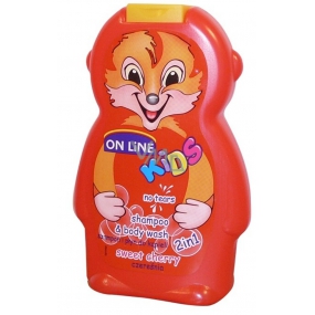 On Line Kids Čerešne 2v1 sprchový gél a šampón na vlasy pre deti 250 ml