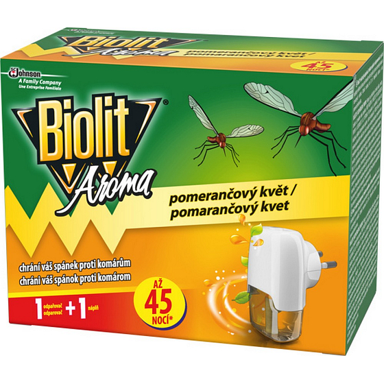 Biolit Aroma Elektrický odparovač s vôňou pomaranča proti komárom 45 nocí strojček + náplň 27 ml