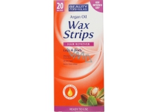 Beauty Formulas Arganový olej Wax Strips depilačné pásiky na nohy a telo 20 kusov