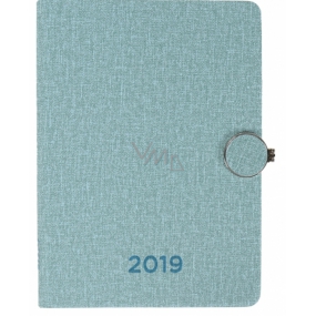 Albi Diár 2019 týždenný s kovovou sponou Modrý 13,2 x 18 x 1,5 cm