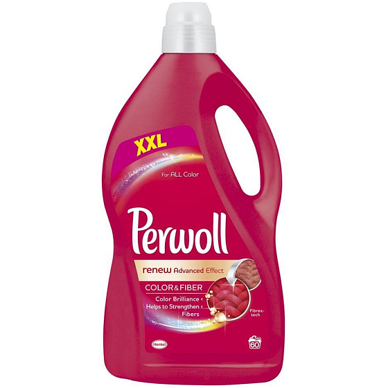 Perwoll Color & Fiber prací gél na farebné prádlo, ochrana pred stratou tvaru a zachovanie intenzity farby 60 dávok 3,6 l