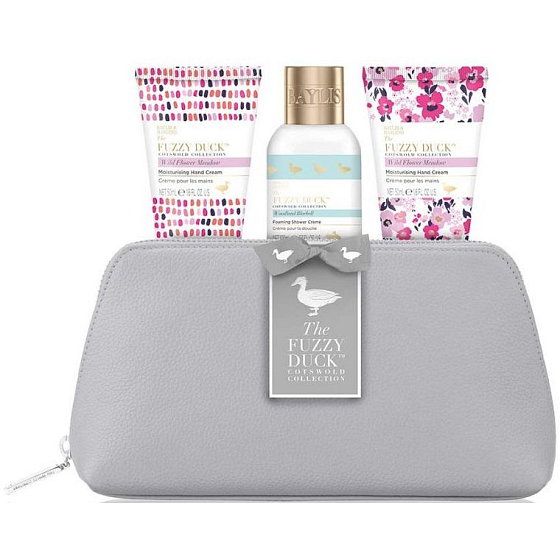 Baylis & Harding Lesné zvonček a Kvetinová lúka sprchový krém 100 ml + telové mlieko 50 ml + krém na ruky 50 ml + toaletná taška, kozmetická sada