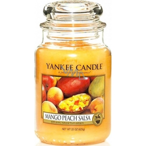 Yankee Candle Mango Peach Salsa - Salsa z manga a broskýň vonná sviečka Classic veľká sklo 623 g