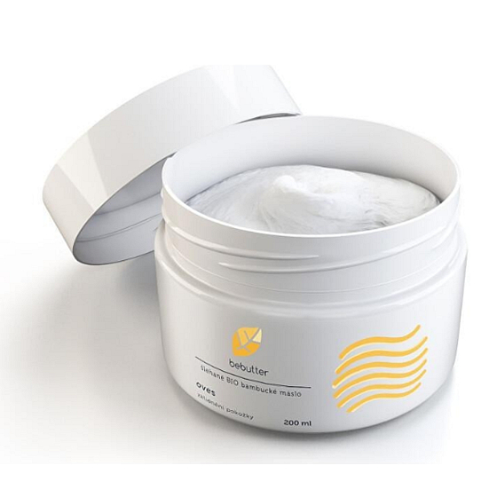 Aromatica Bebutter Bio Ovos šľahané bambucké maslo, upokojenie pokožky, podporuje elasticitu, regeneráciu a hydratáciu pokožky, obmedzuje starnutie pleti a vzniku strií 200 ml