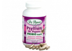 Dr. Popov Psyllium Probio kapsule vláknina pre zdravú črevnú mikroflóru, obohatená o priateľské baktérie 120 kusov 104 g