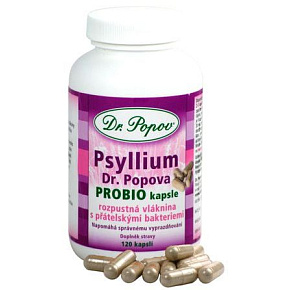 Dr. Popov Psyllium Probio kapsule vláknina pre zdravú črevnú mikroflóru, obohatená o priateľské baktérie 120 kusov 104 g Dr. Popov Psyllium Probio kapsule vláknina pre zdravú črevnú mikroflóru, obohatená o priateľské baktérie 120 kusov 104 g