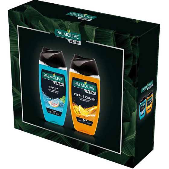 Palmolive Men Sport 3v1 sprchový gel 250 ml + Citrus Crush 3v1 sprchový gél 250 ml, kozmetická sada