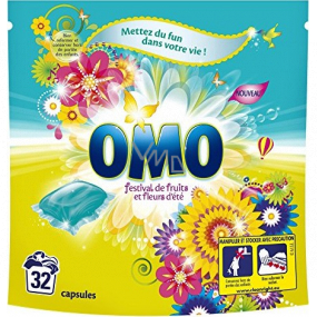 Omo Festival de Fruits Liquid Caps gélové kapsule na pranie farebného a bielej bielizne 32 dávok 841 g