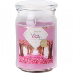 Emocio Pink Alley - Sklenená vonná sviečka Pink Alley so skleneným viečkom 453 g 93 x 142 mm