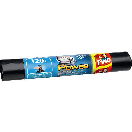 Vrecia na odpad Fino Power čierne, 45 µ, 120 litrov 77 x 110 cm, 10 kusov