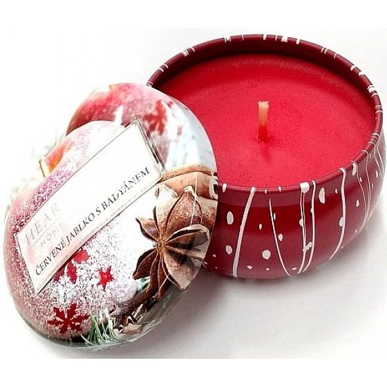 Heart & Home Sójová sviečka v plechovke s vôňou červeného jablka a badyánu horí až 30 hodín 125 g
