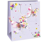 Ditipo Darčeková papierová taška 18 x 10 x 22,7 cm Fialové farebné motýle