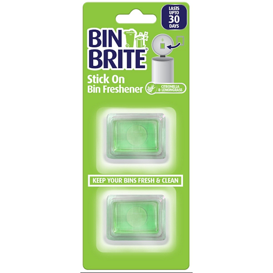 Bin Brite Citrón a citrónová tráva nalepovací osviežovač do koša 2 kusy