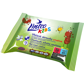 Linteo Kids Creative vlhčené ubrousky, 15 ks