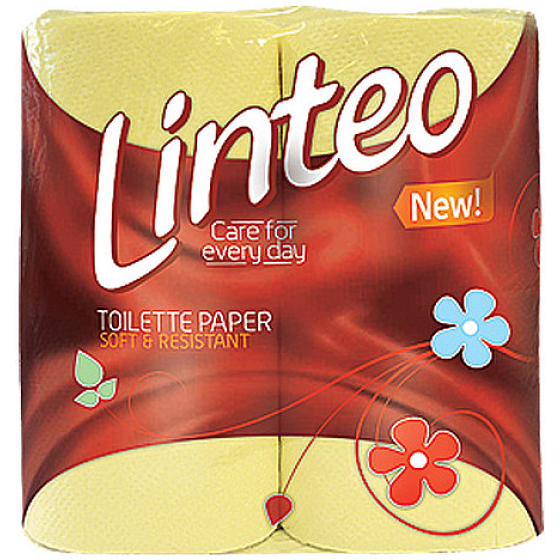 Linteo Classic toaletný papier žltý 2 vrstvový 200 útržkov 4 kusy