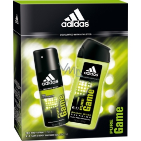 Adidas Pure Game dezodorant sprej 150 ml + sprchový gél 250 ml, pre mužov kozmetická sada