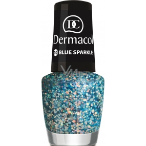 Dermacol Nail Polish with Effect lak na nechty s efektom 10 Blue Sparkle 5 ml