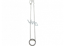 Strieborný náhrdelník s príveskom kruh 46 cm