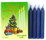 Romantické svetlo Vianočné sviečky krabička horenia 90 minút modré 12 kusov