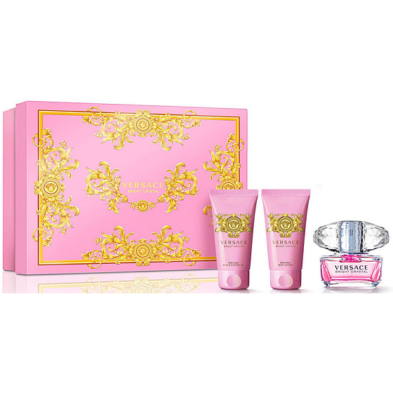Versace Bright Crystal toaletná voda pre ženy 50 ml + telové mlieko 50 ml + sprchový gél 50 ml, darčeková sada 2016