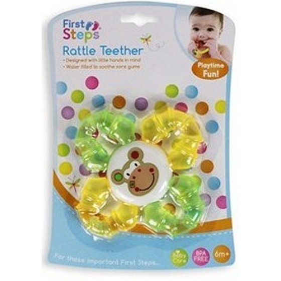 First Steps Rattle Teether hryzátko s hrkálkou Opička